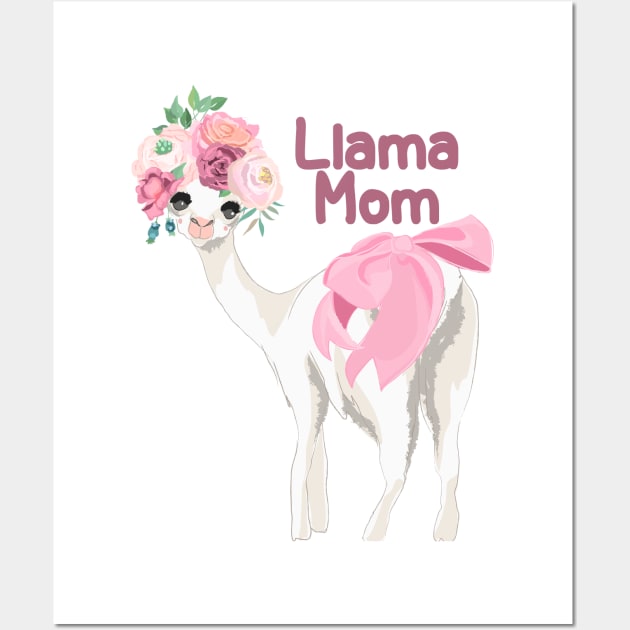 Llama Mom Design For Alpaca Lovers Wall Art by Animal Specials